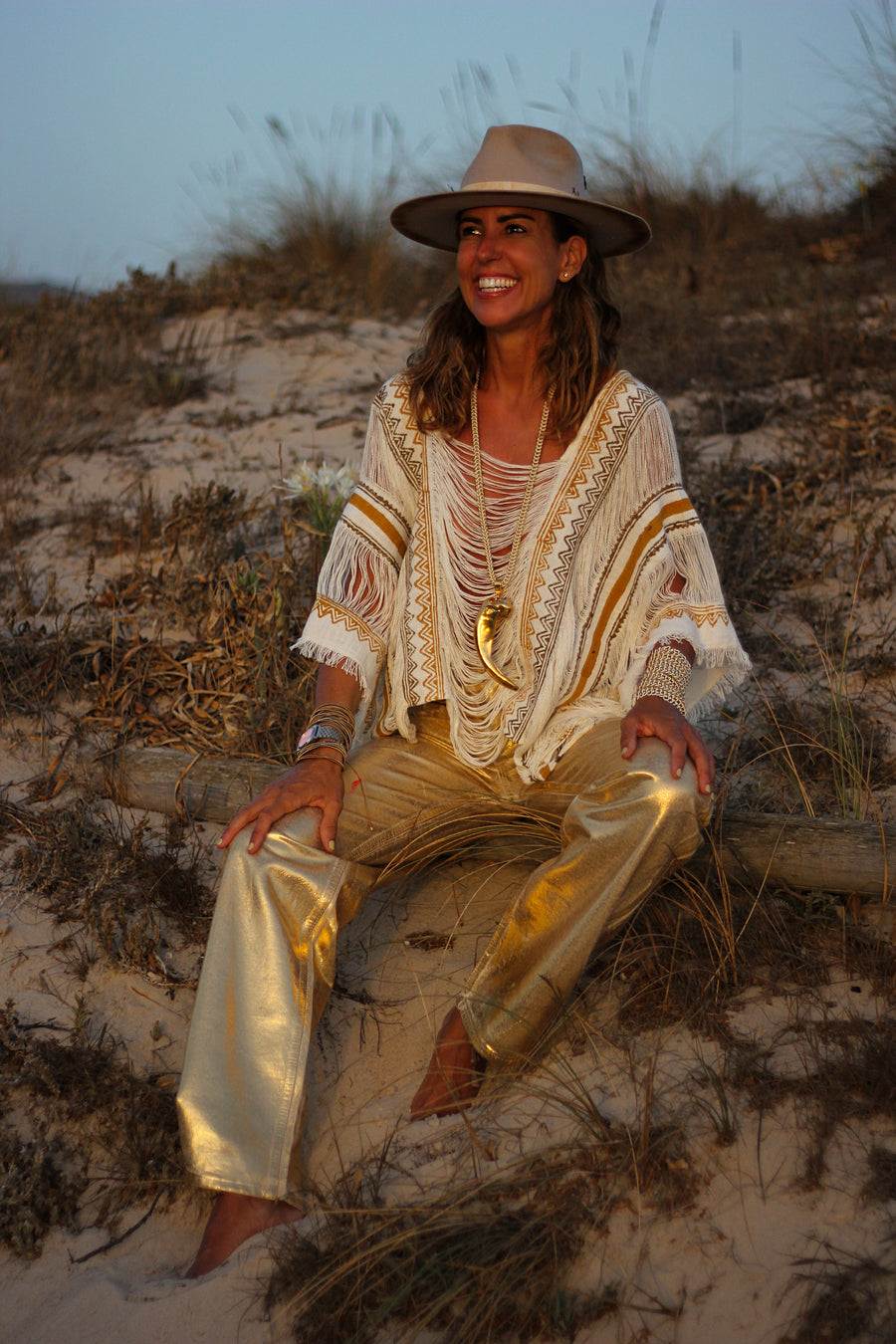 Poncho top corto blanco