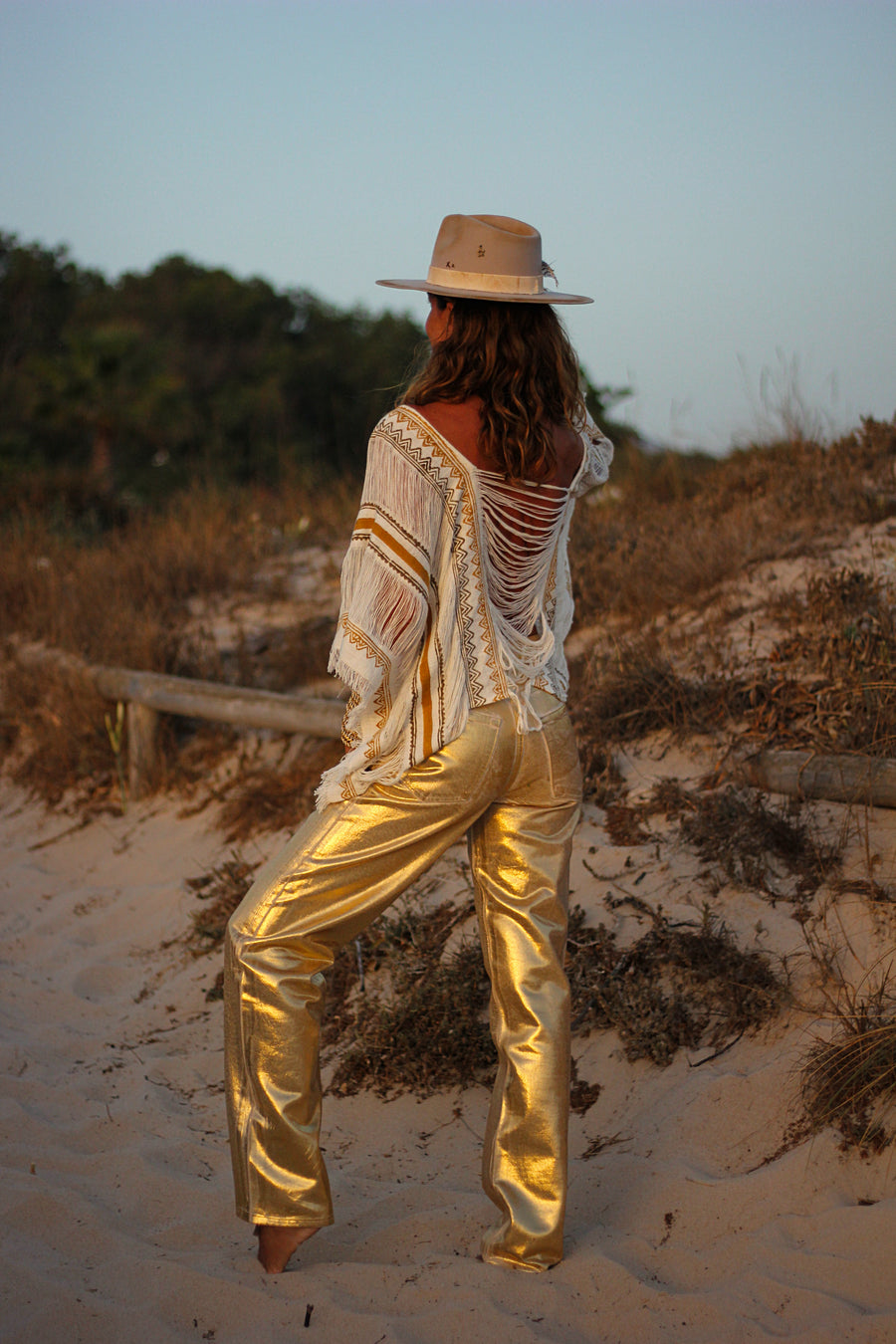 Poncho top corto blanco