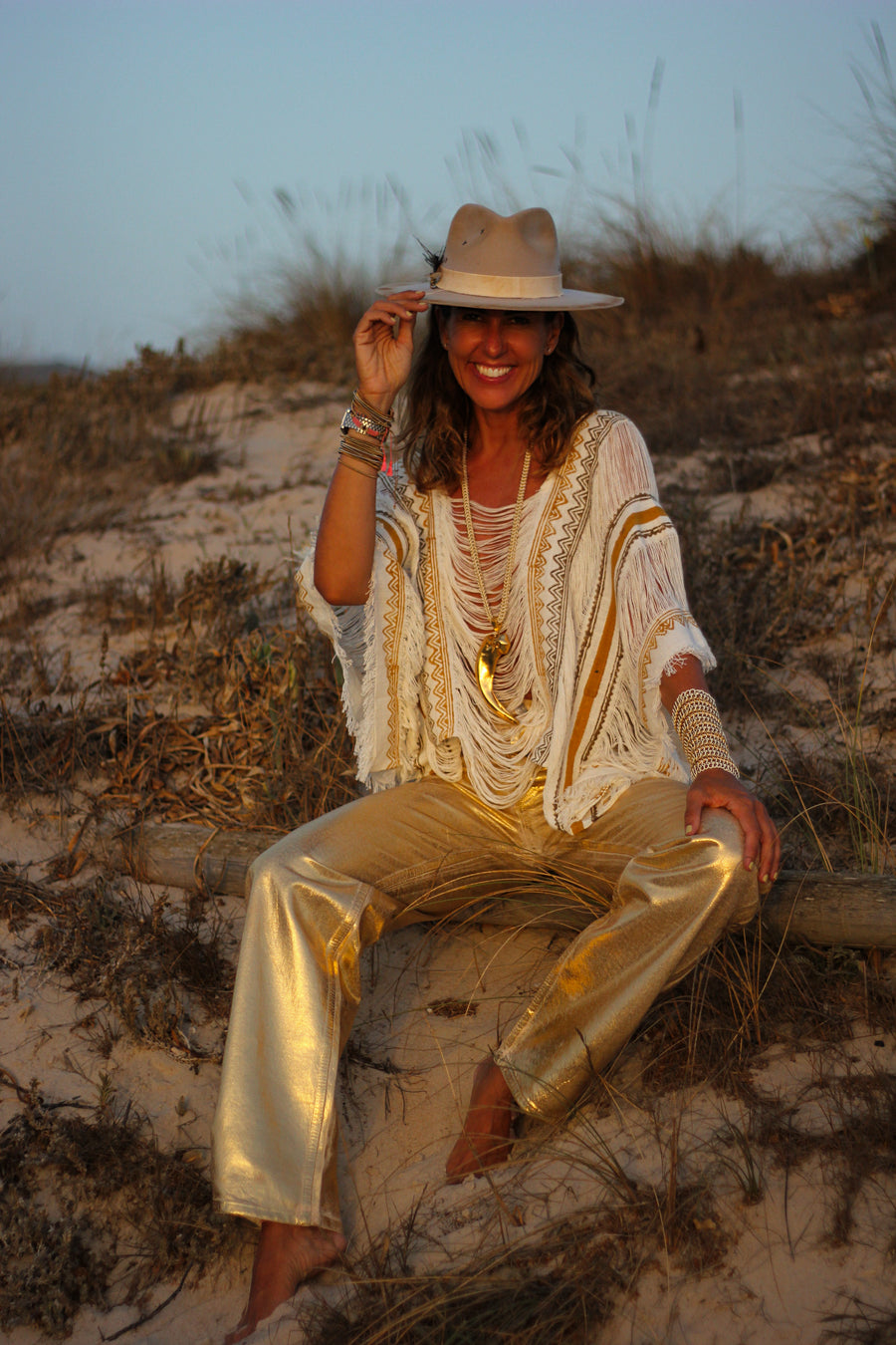 Poncho top corto blanco