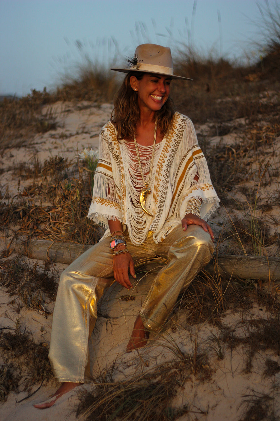 Poncho top corto blanco